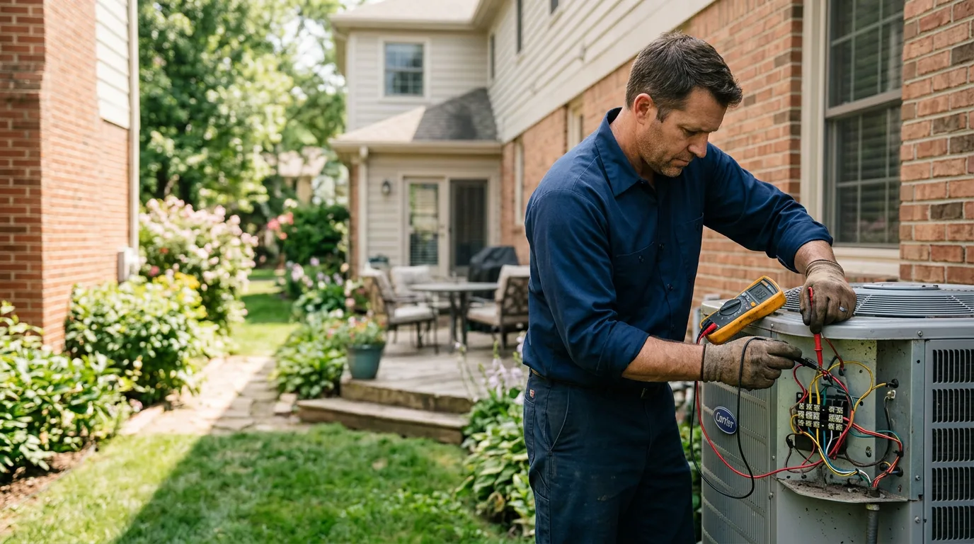 HVAC technician working near Marble Falls, AR